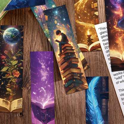 Set of 30 Wizarding Fantasy Bookmarks – Magical Page Markers for Students & Book Lovers