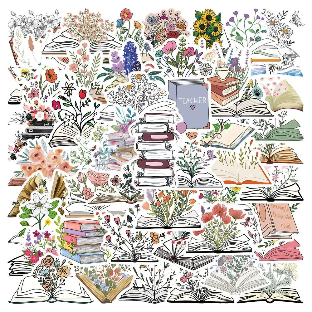 10/50/100pcs Bookish Stickers – Cute & Aesthetic Reader Decals (Includes Smut, Dark Romance & More)