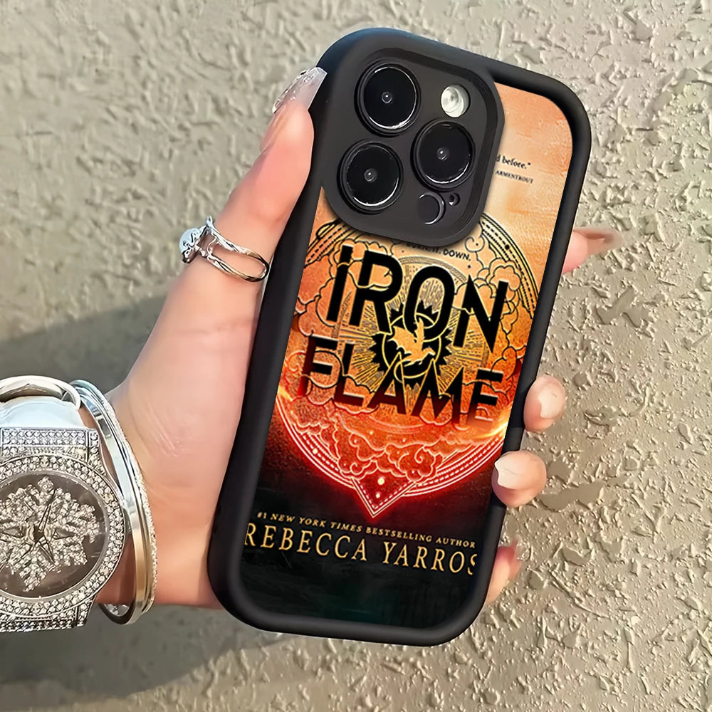 Fourth Wing & Iron Flame iPhone Case – Shockproof Silicone Cover with Lens Protection (Compatible with iPhone 11-16 Pro Max/Plus)