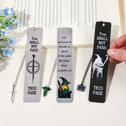 Lord of the Rings-Inspired Metal Bookmark with Ring Charm – Literary Gift for Fantasy Lovers