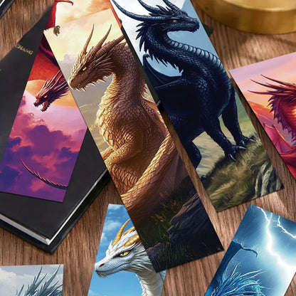 Set of 30 Fantasy-Themed Dragon Bookmarks – Unique and Aesthetic Bookmarks for Readers