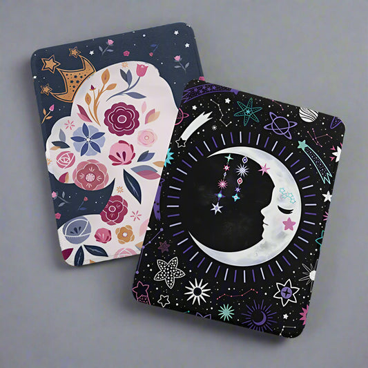 Celestial Moon & Floral Majesty Kindle Case – Fits Kindle Paperwhite (12th, 11th, 10th Gen) and Kindle Basic (11th Gen) – Faux Leather