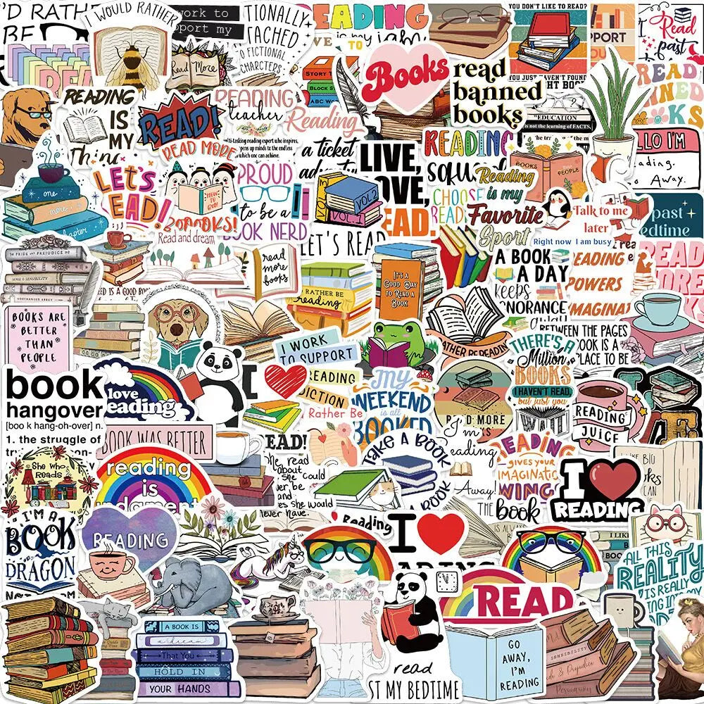 10/50/100pcs Bookish Stickers – Cute & Aesthetic Reader Decals (Includes Smut, Dark Romance & More)