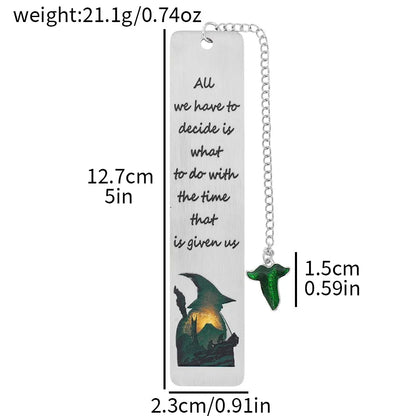 Lord of the Rings-Inspired Metal Bookmark with Ring Charm – Literary Gift for Fantasy Lovers