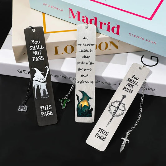 Lord of the Rings-Inspired Metal Bookmark with Ring Charm – Literary Gift for Fantasy Lovers