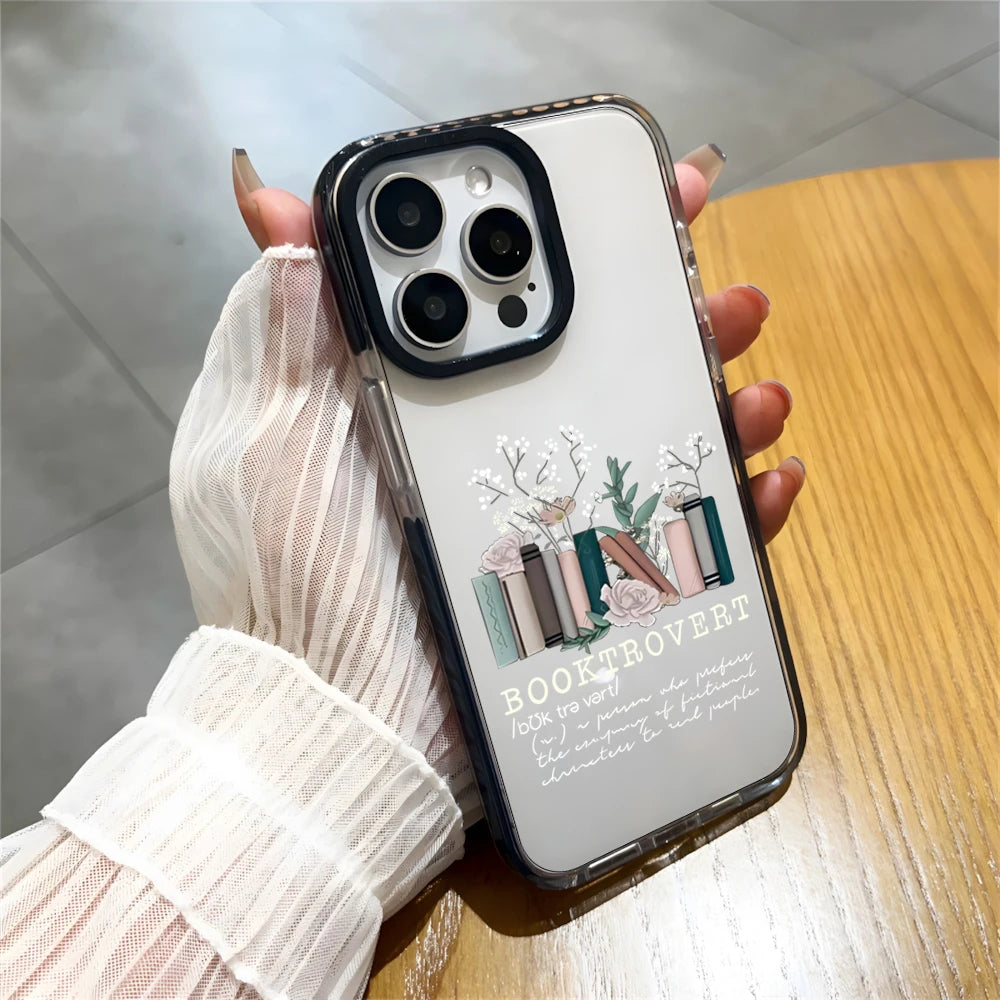 Booktrovert Clear iPhone Case – Shockproof Soft Cover Compatible with iPhone 7 to 17 Pro Max