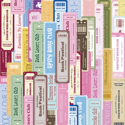 Set of 30 Literary Ticket Bookmarks – Aesthetic Page Markers for Readers