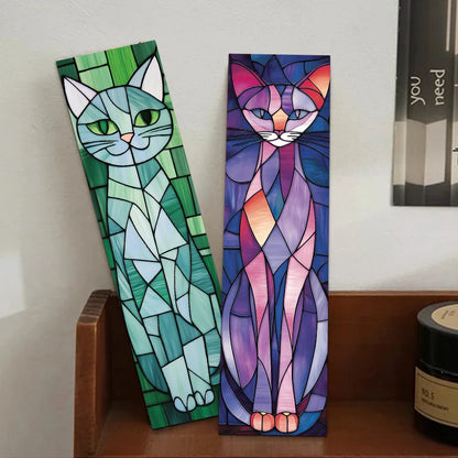 Set of 30 Stained Glass Cat Bookmarks – Aesthetic Cartoon Page Markers for Readers & Book Lovers