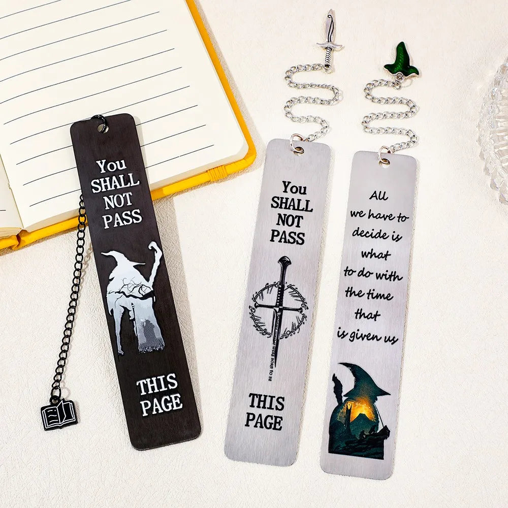 Lord of the Rings-Inspired Metal Bookmark with Ring Charm – Literary Gift for Fantasy Lovers