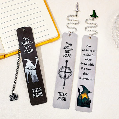 Lord of the Rings-Inspired Metal Bookmark with Ring Charm – Literary Gift for Fantasy Lovers