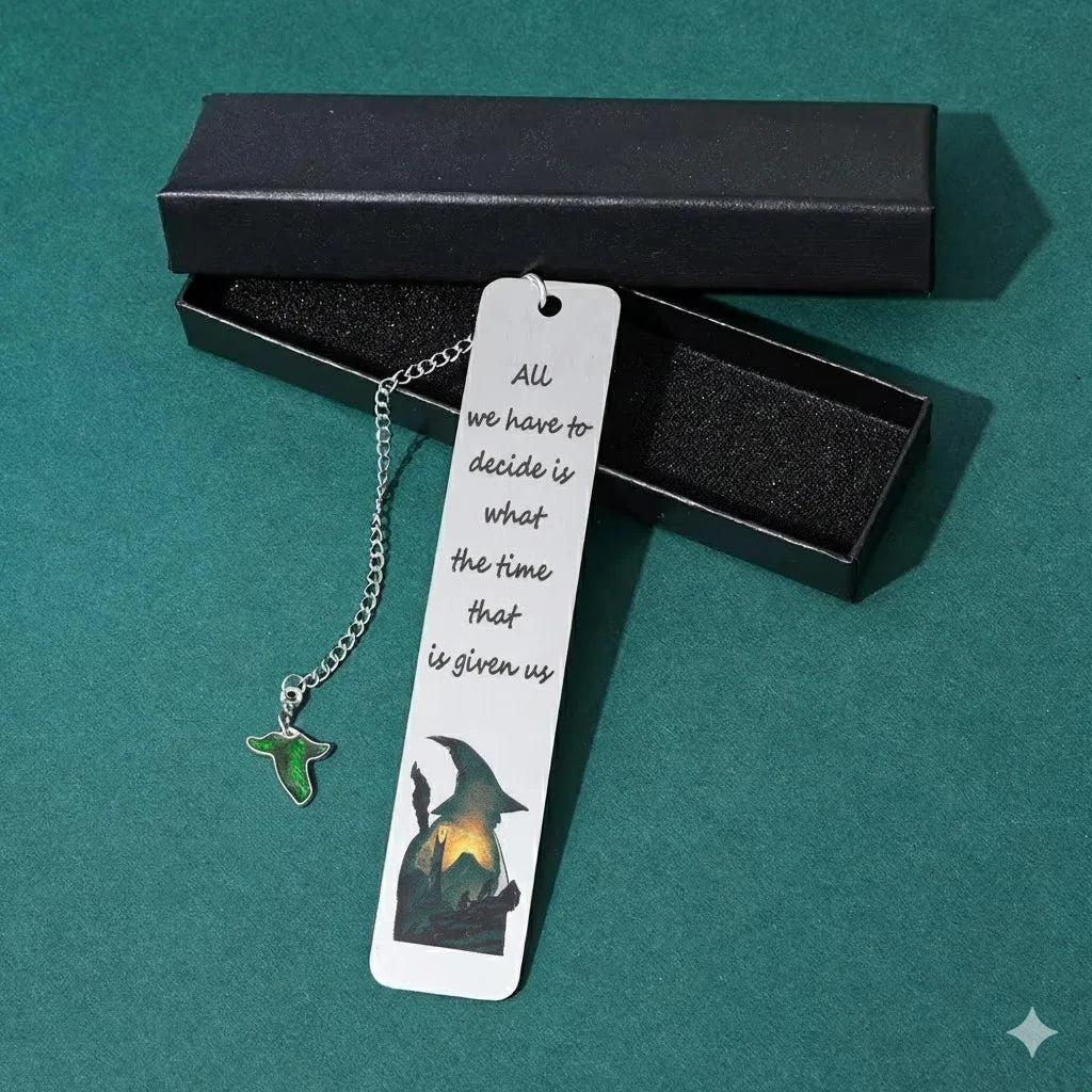 Lord of the Rings-Inspired Metal Bookmark with Ring Charm – Literary Gift for Fantasy Lovers