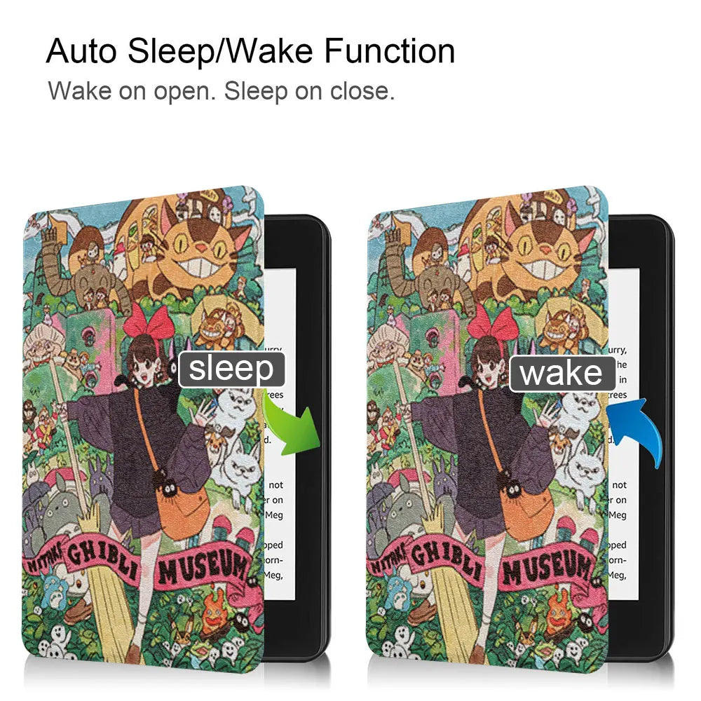 Studio Ghibli-Inspired Kindle Case – Fits Kindle Basic and Paperwhite (7th-12th Gen) – Faux Leather