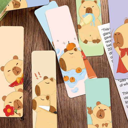 Set of 30 Cute Capybara Bookmarks – Adorable Page Markers for Readers