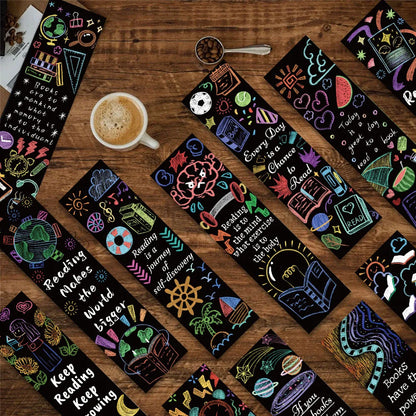 Set of 30 Inspirational Reading Bookmarks – Colourful Book Annotations & Creative Gifts for Book Lovers
