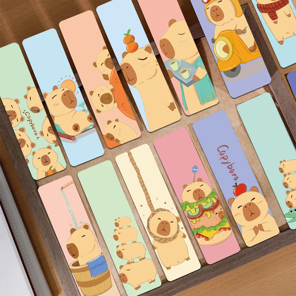 Set of 30 Cute Capybara Bookmarks – Adorable Page Markers for Readers