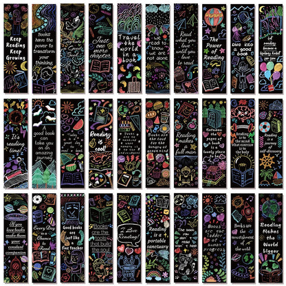 Set of 30 Inspirational Reading Bookmarks – Colourful Book Annotations & Creative Gifts for Book Lovers