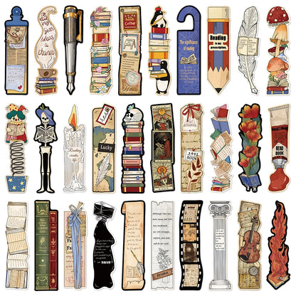Set of 30 Vintage Academic Bookmarks – Unique Literary & Book-Themed Page Markers for Students & Book Lovers