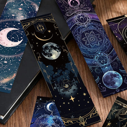 Set of 30 Cosmic Baroque Bookmarks – Celestial Designs for Annotating Books, Journals & Notebooks