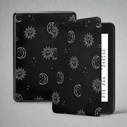 Celestial Moon & Floral Majesty Kindle Case – Fits Kindle Paperwhite (12th, 11th, 10th Gen) and Kindle Basic (11th Gen) – Faux Leather