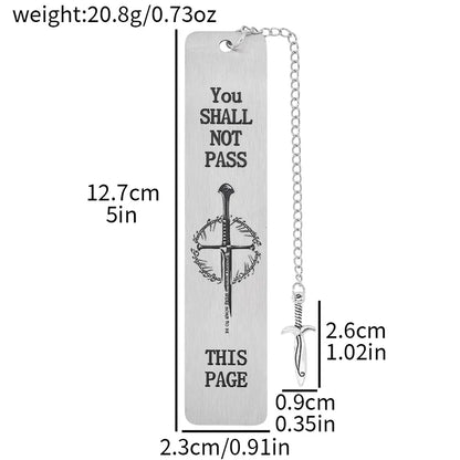 Lord of the Rings-Inspired Metal Bookmark with Ring Charm – Literary Gift for Fantasy Lovers