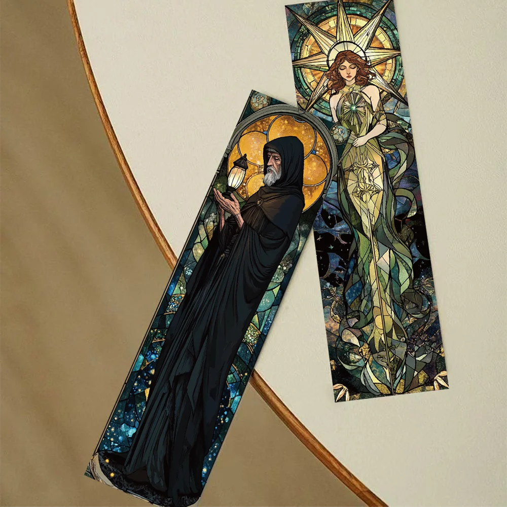 Set of 30 Stained Glass Tarot Bookmarks – Perfect for Students, Crafts & Page Marking
