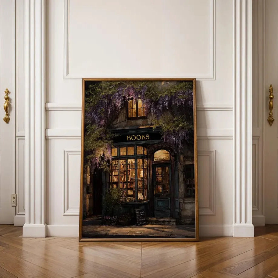 Cosy Bookshop Art Print (No Frame) – Bookstore Wall Decor for Book Lovers & Readers