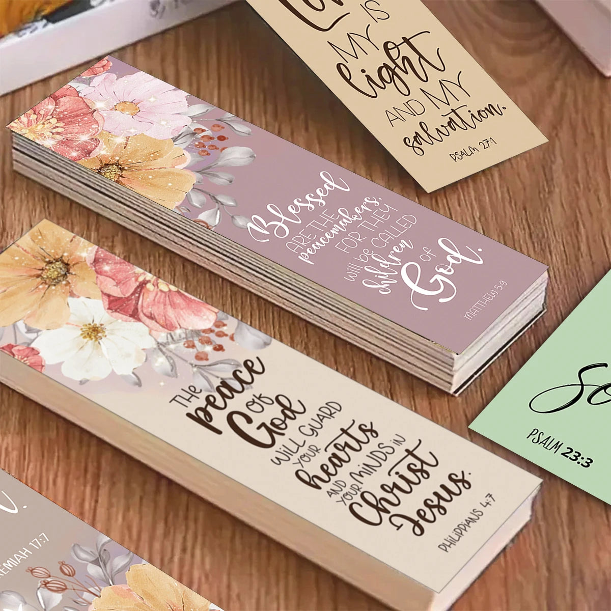 Set of 30 Floral Bible Verse Bookmarks – Inspirational Christian Gift for Readers & Bible Study
