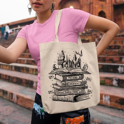 Magical Harry Potter Hogwarts Castle Tote Bag – A Charming Companion for Book Lovers and Potter Fans