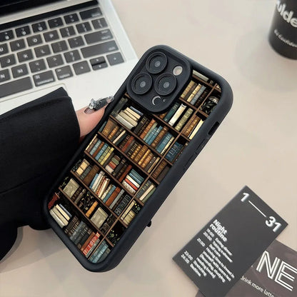 Bookshelf Pattern Soft Shockproof Case – Compatible with Google Pixel 7–9 Series