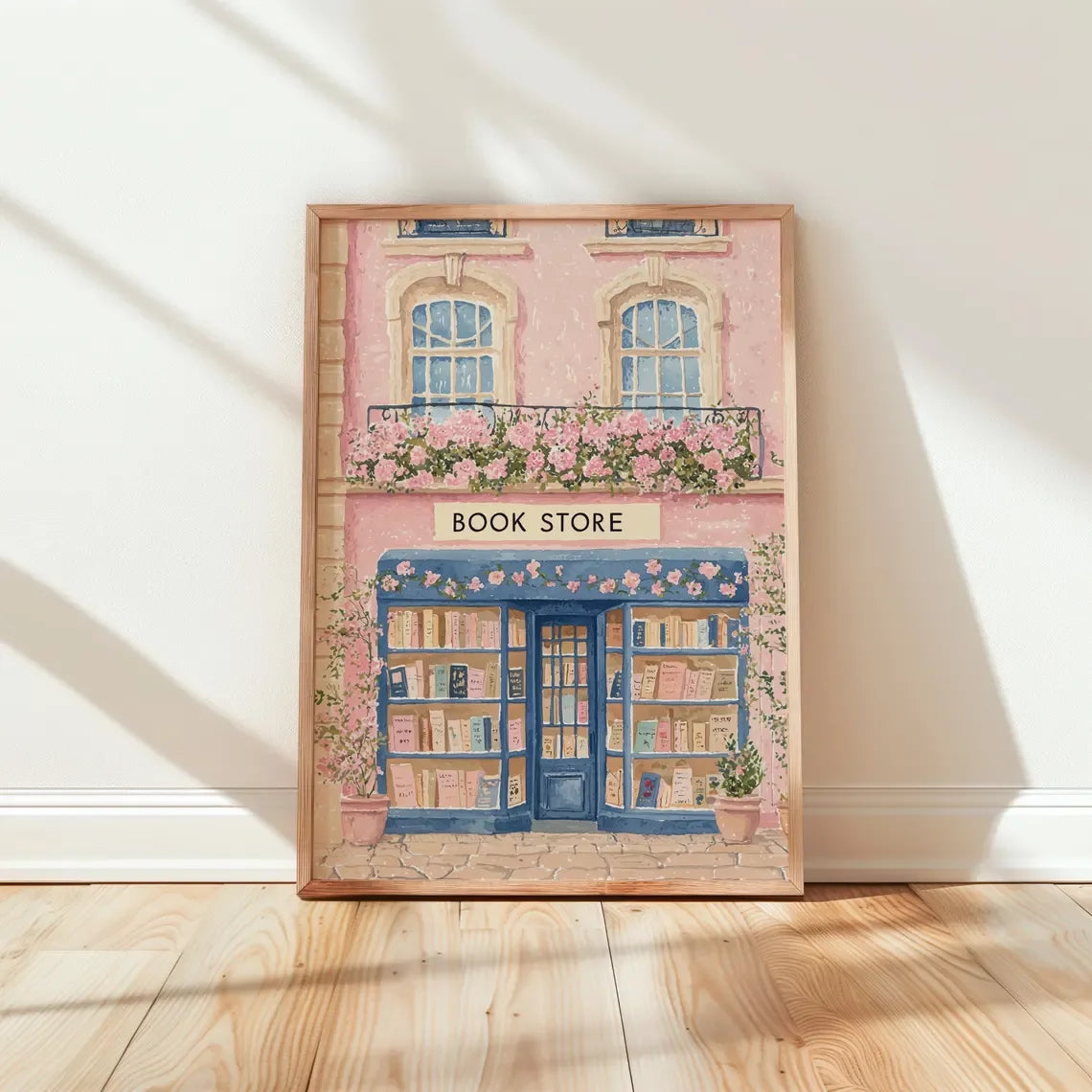 Cosy Bookshop Art Print (No Frame) – Bookstore Wall Decor for Book Lovers & Readers