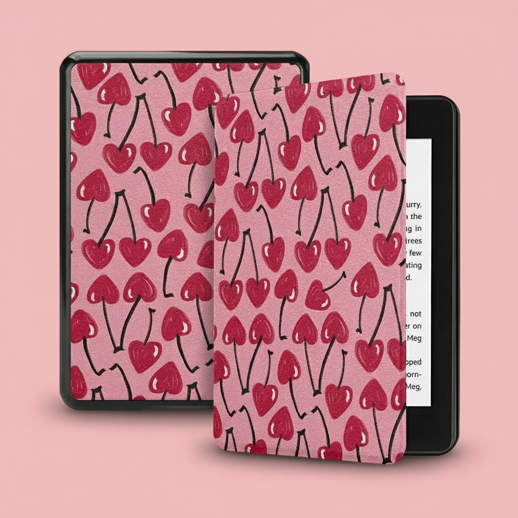 Cherry & Bear Kindle Cases – Faux Leather & Silicone Soft Shell for Basic & Paperwhite (10th–12th Gen)