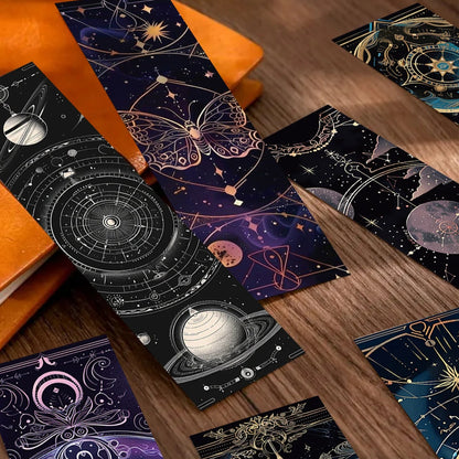Set of 30 Cosmic Baroque Bookmarks – Celestial Designs for Annotating Books, Journals & Notebooks