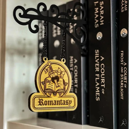 Hangable Bookend-Style Genre Signs – Shelf Decor for Book Lovers & Home Library Displays