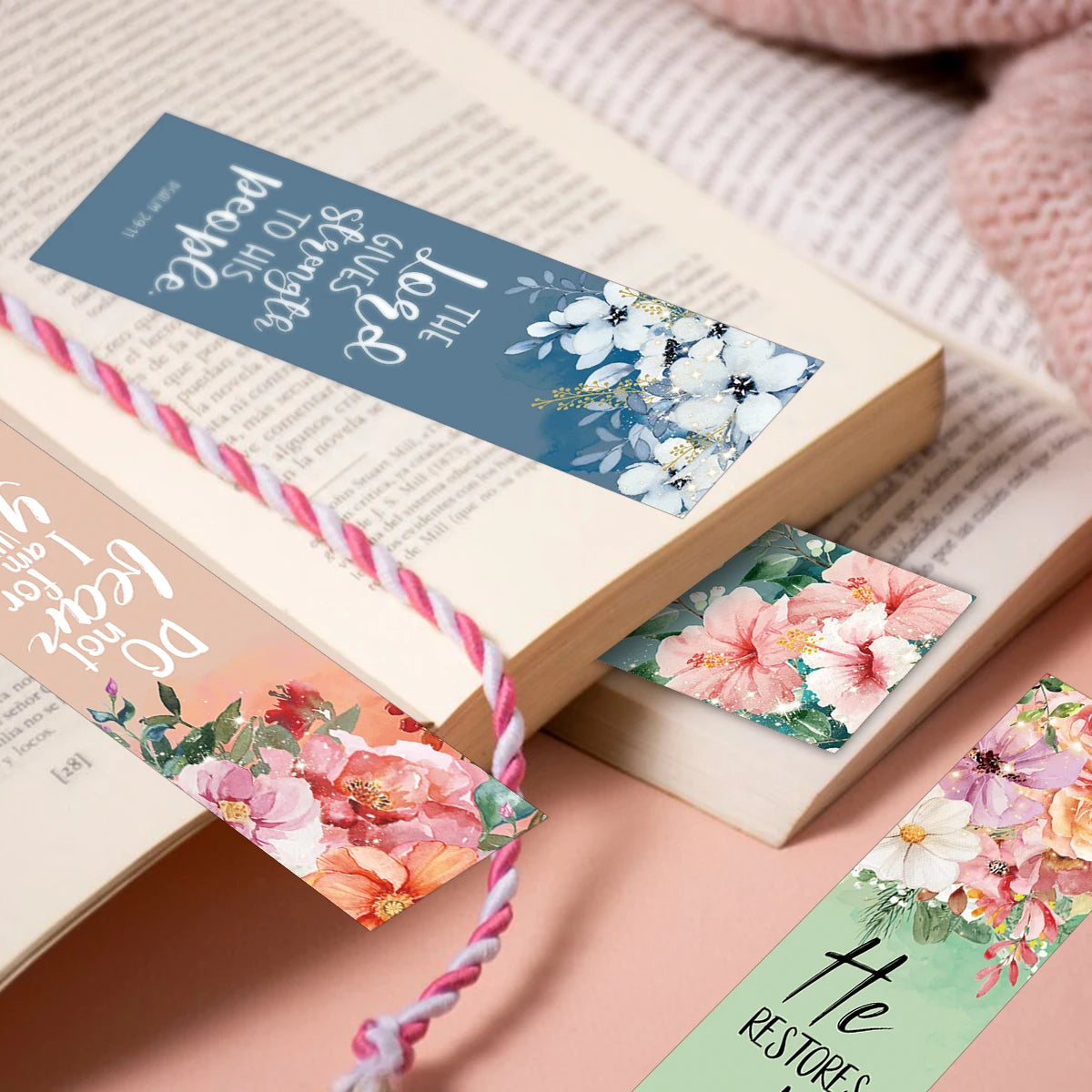 Set of 30 Floral Bible Verse Bookmarks – Inspirational Christian Gift for Readers & Bible Study
