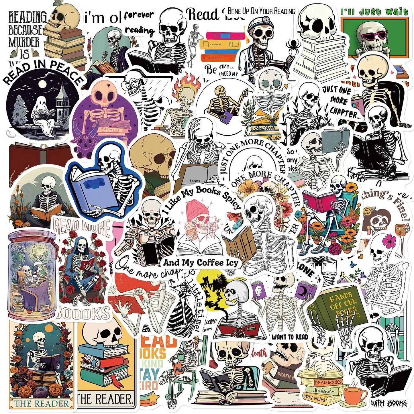 10/50/100pcs Bookish Stickers – Cute & Aesthetic Reader Decals (Includes Smut, Dark Romance & More)