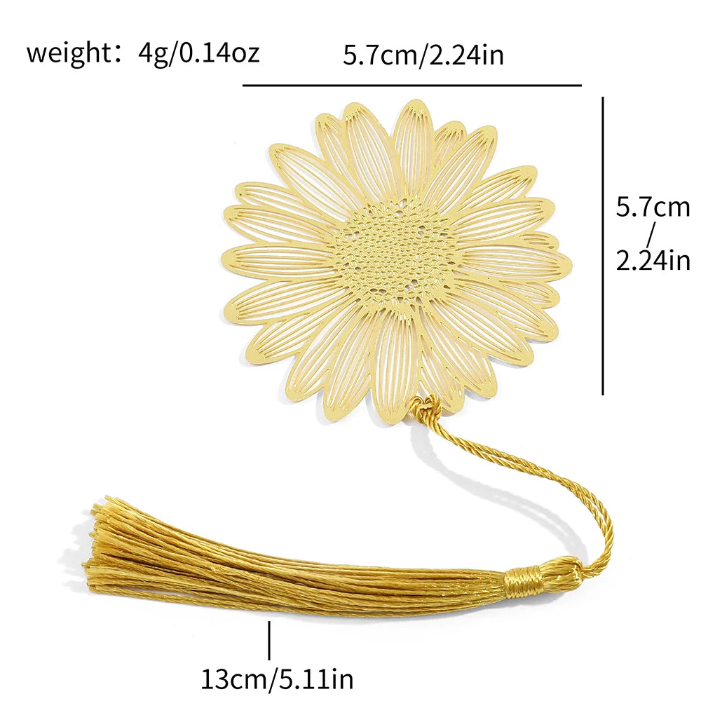 Elegant Chinese Handmade Bookmarks – Golden Lotus & Rose Design for Book Lovers