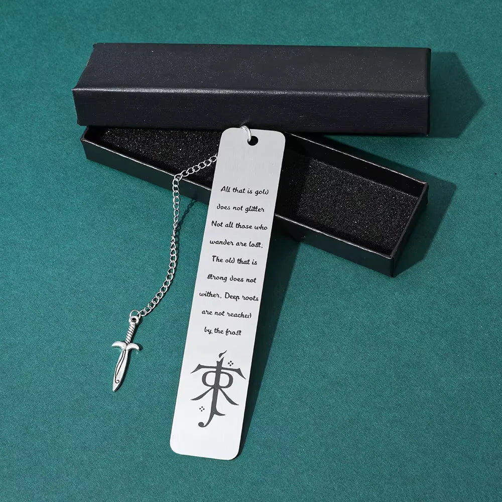 Lord of the Rings-Inspired Metal Bookmark with Ring Charm – Literary Gift for Fantasy Lovers
