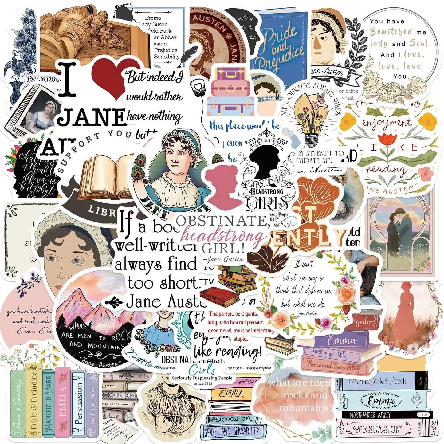 10/50/100pcs Bookish Stickers – Cute & Aesthetic Reader Decals (Includes Smut, Dark Romance & More)