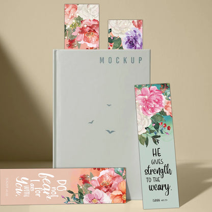 Set of 30 Floral Bible Verse Bookmarks – Inspirational Christian Gift for Readers & Bible Study