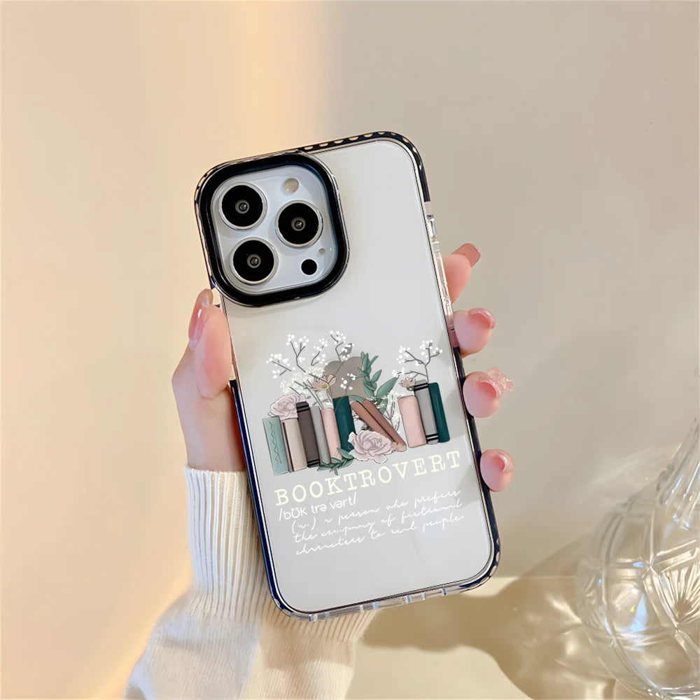Booktrovert Clear iPhone Case – Shockproof Soft Cover Compatible with iPhone 7 to 17 Pro Max