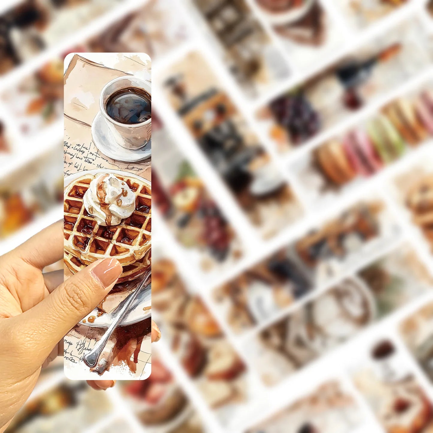 Set of 30 Coffee & Dessert Aesthetic Bookmarks – Afternoon Tea-Inspired Page Markers for Reading & Study