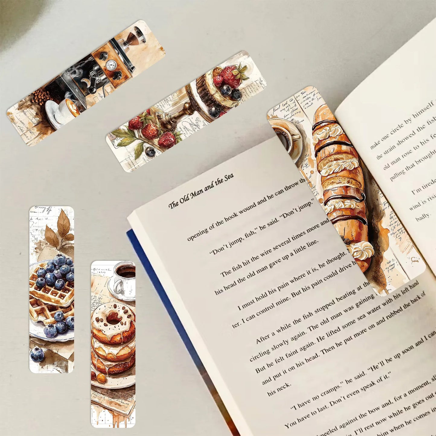 Set of 30 Coffee & Dessert Aesthetic Bookmarks – Afternoon Tea-Inspired Page Markers for Reading & Study
