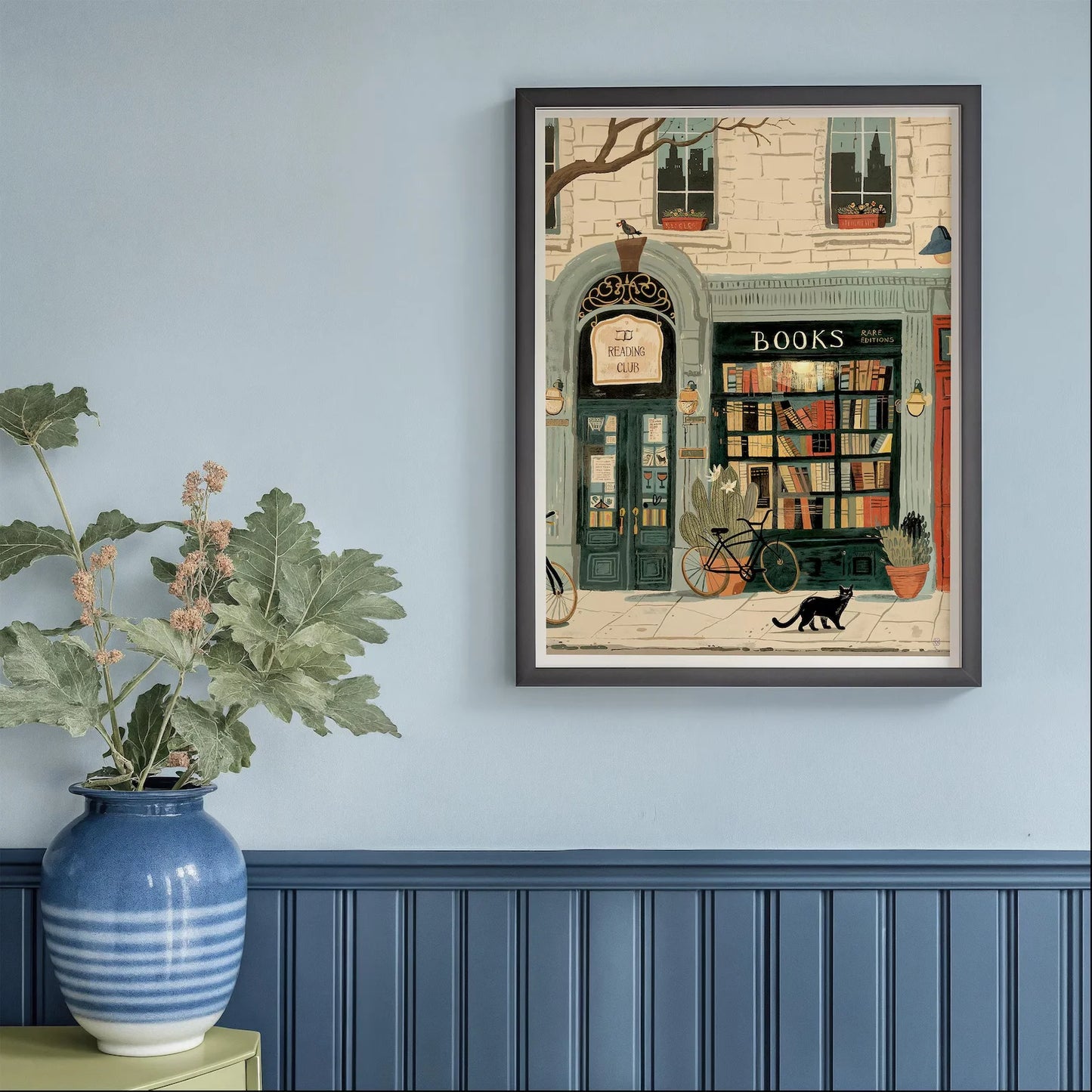 Cosy Bookshop Art Print (No Frame) – Bookstore Wall Decor for Book Lovers & Readers
