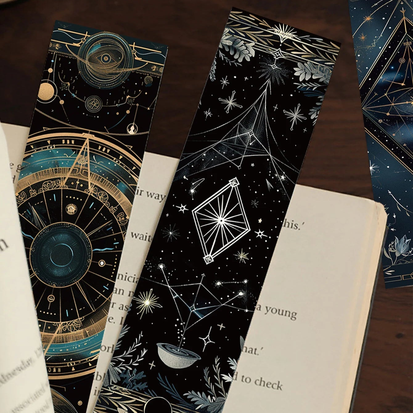 Set of 30 Cosmic Baroque Bookmarks – Celestial Designs for Annotating Books, Journals & Notebooks