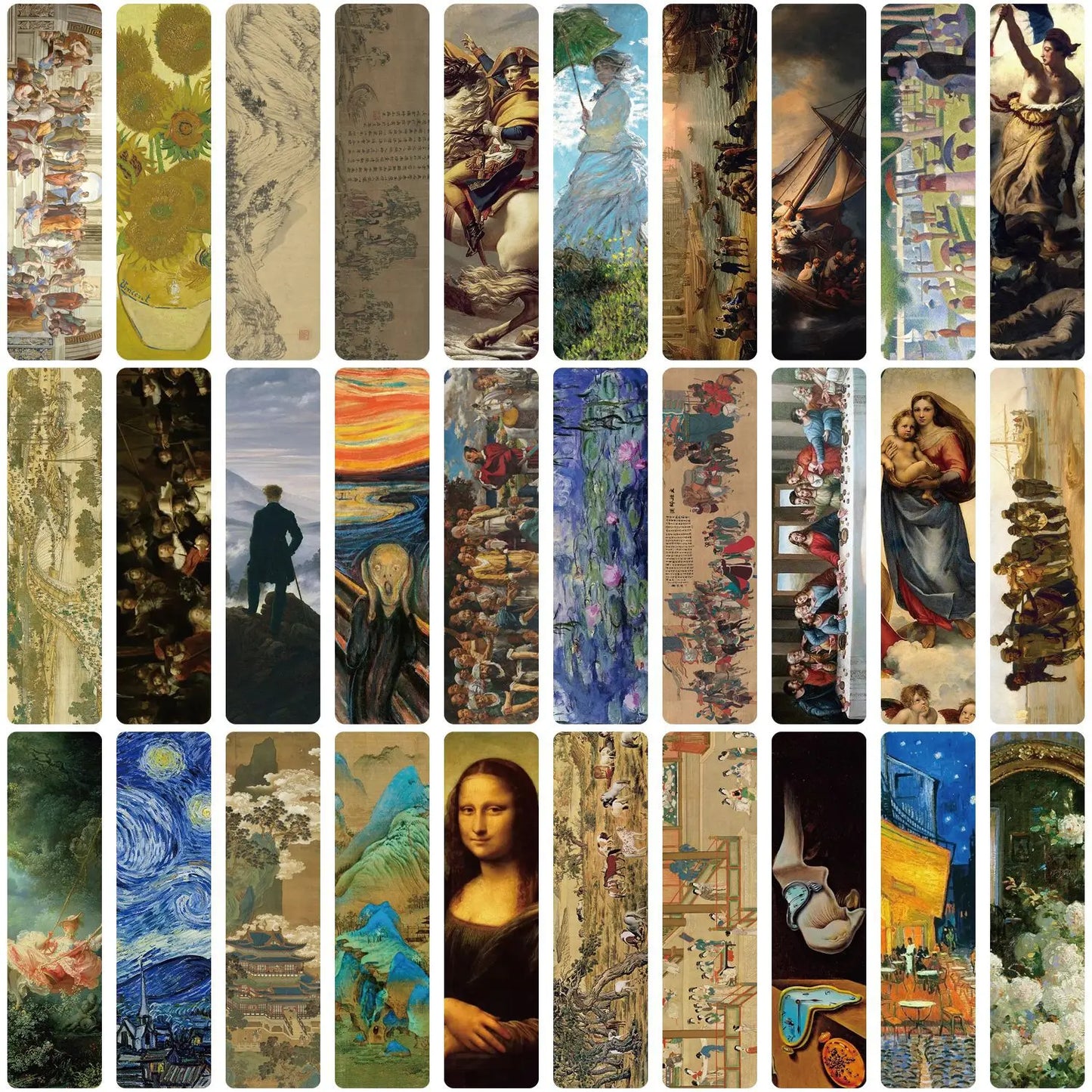 Set of 30 Famous Art Painting Bookmarks – Classic Masterpiece Reading Markers & Creative Gift
