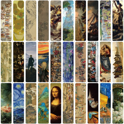 Set of 30 Famous Art Painting Bookmarks – Classic Masterpiece Reading Markers & Creative Gift