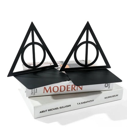 Deathly Hallows Bookends – Retractable Desktop Book Holder & Movie-Inspired Decoration