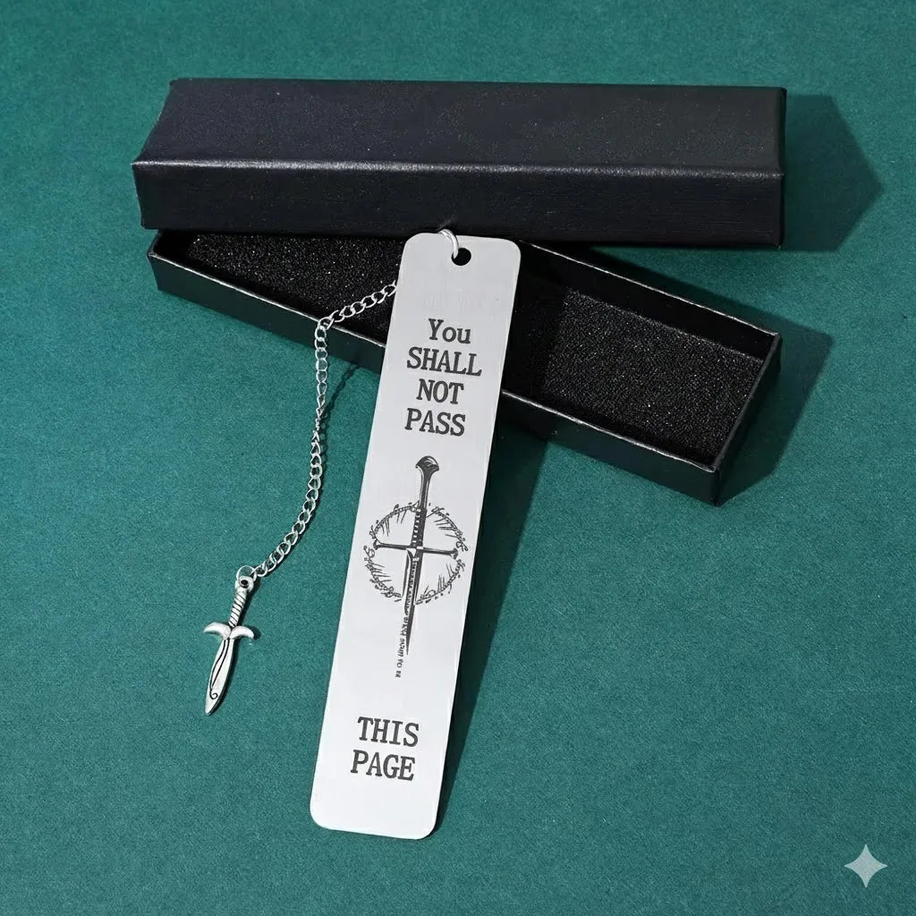 Lord of the Rings-Inspired Metal Bookmark with Ring Charm – Literary Gift for Fantasy Lovers