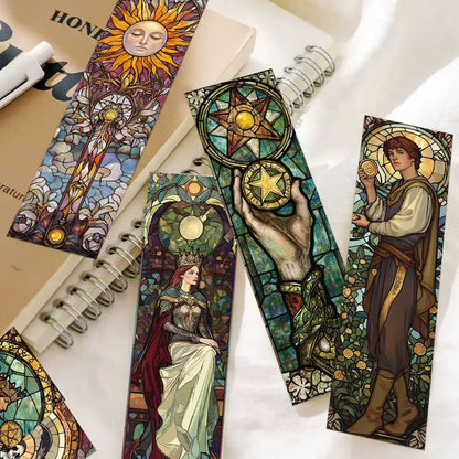 Set of 30 Stained Glass Tarot Bookmarks – Perfect for Students, Crafts & Page Marking