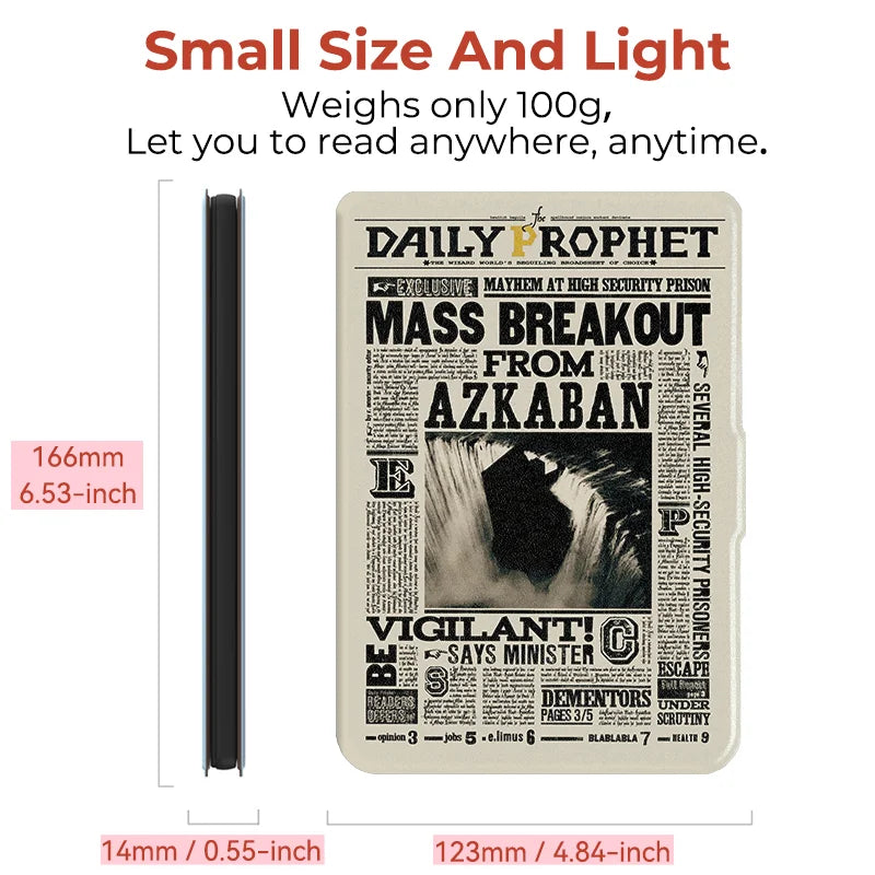 Harry Potter Themed ("The Daily Prophet") Flip Protective Case for Kobo Clara (Colour, BW, & 2E)